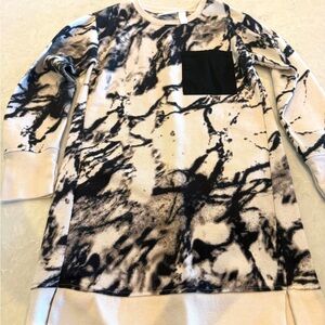 Zella Girls Tie-Dyed Pullover Long Sleeve Sweatshirt In Cream & Black